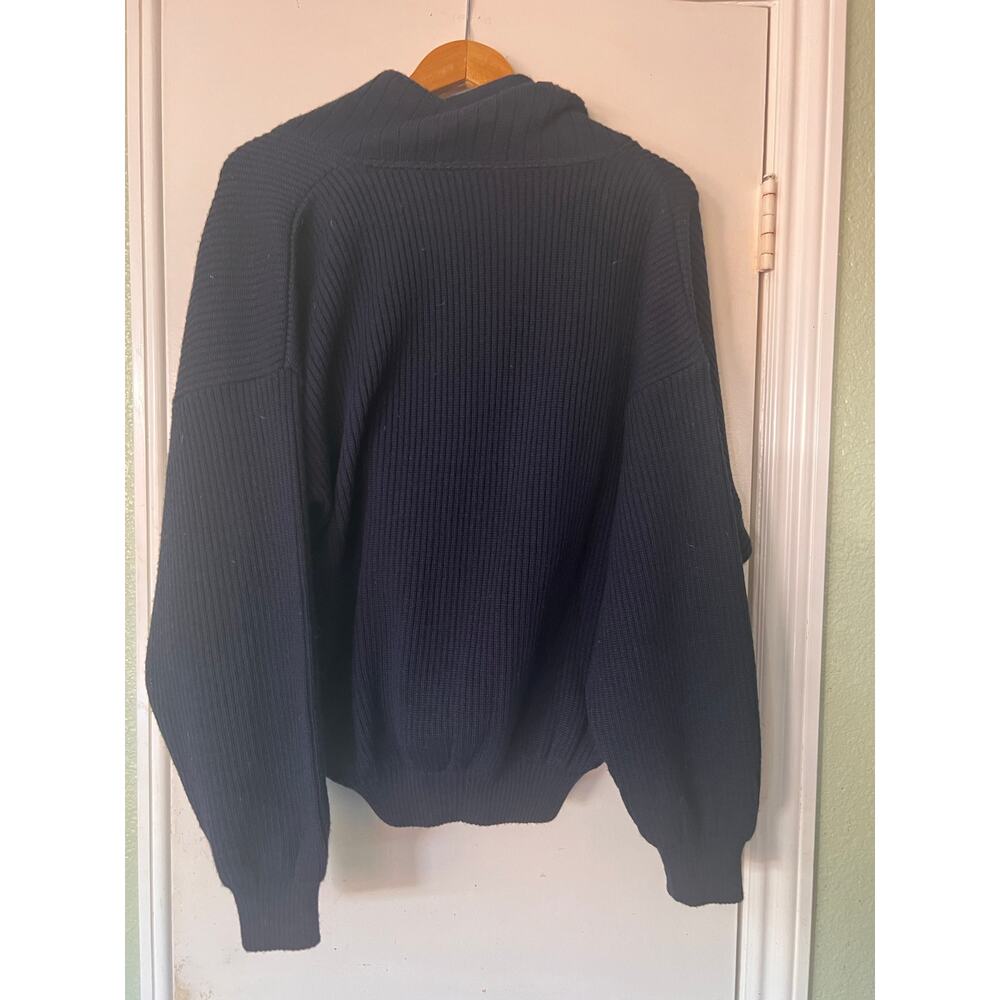 Portobellos VintageTwo-Button Knitted Sweate Blue Low Neck Long Sleeved - Picture 6 of 16